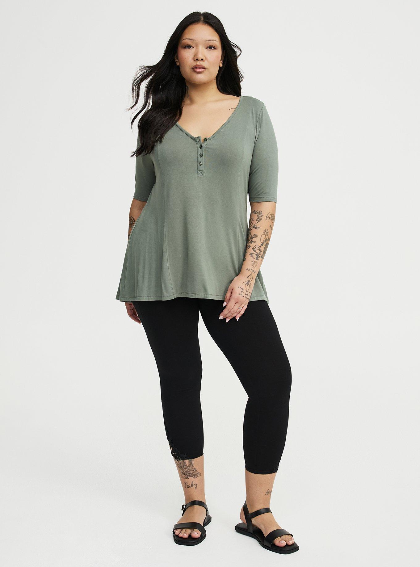 Super Soft V-Neck Fit & Flare Tunic, AGAVE GREEN, alternate