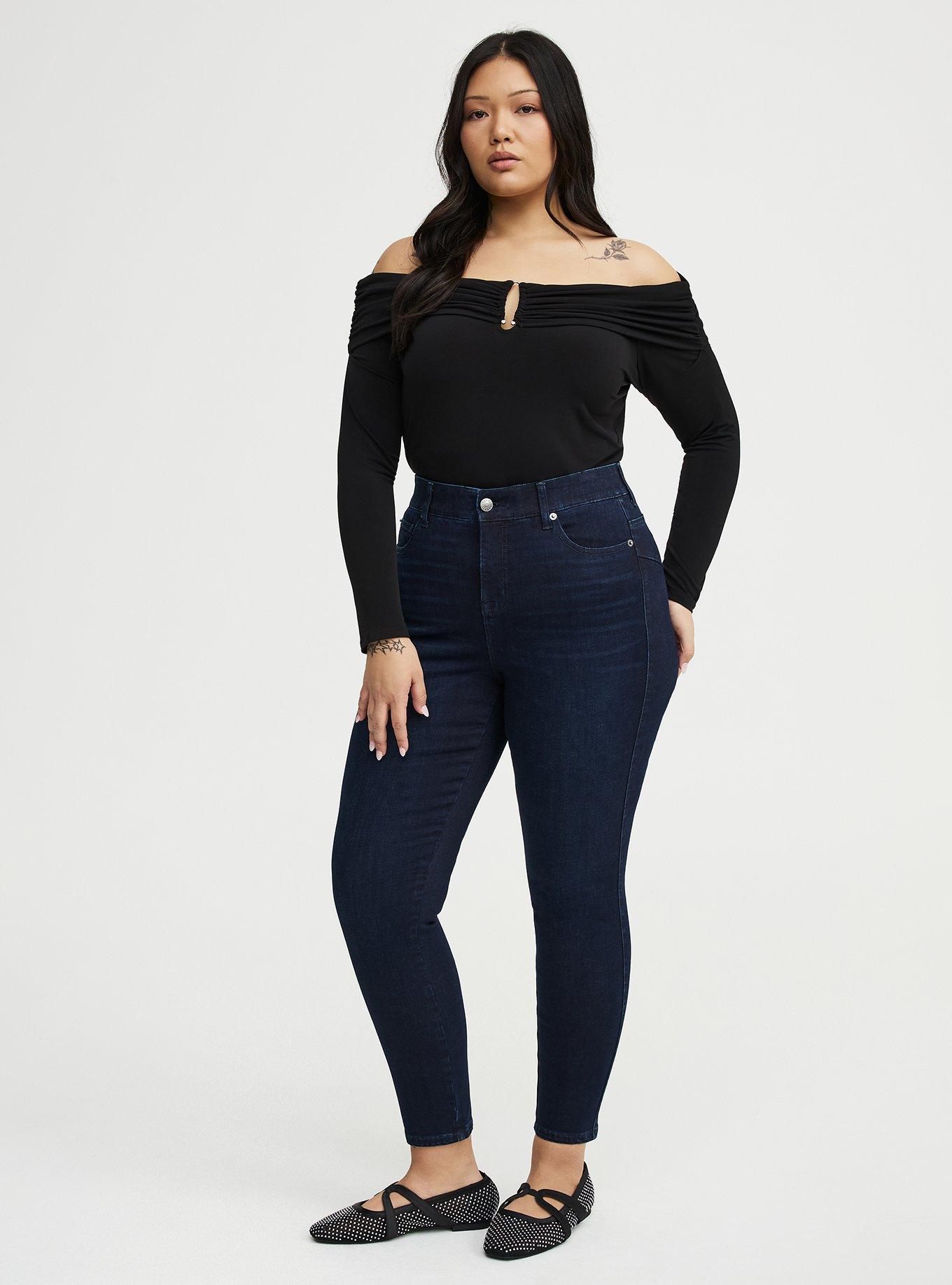 Off-Shoulder U-Ring Top, DEEP BLACK, alternate