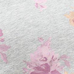 Printed Girlfriend Heritage Jersey V-Neck Tee, ROSEY LIGHT FLORAL GRAY, swatch