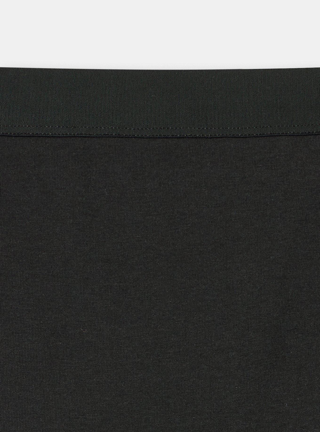 Cotton Rib Mid-Rise Boyshort Panty, RICH BLACK, alternate