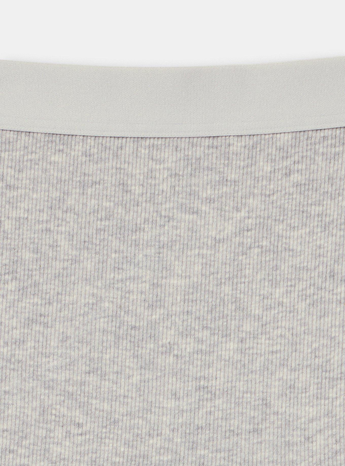 Cotton Rib Mid-Rise Brief Panty, LIGHTEST HEATHER GREY, alternate