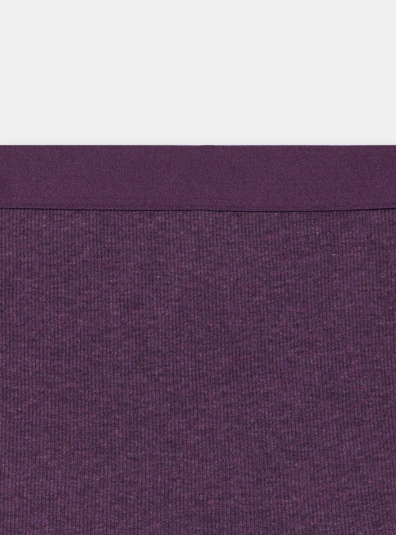 Cotton Rib Mid-Rise Brief Panty, BLACKBERRY HEATHER, alternate