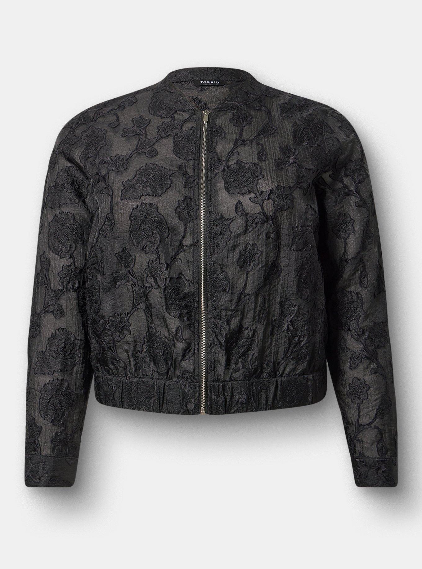 Jacquard Bomber Jacket, DEEP BLACK, hi-res