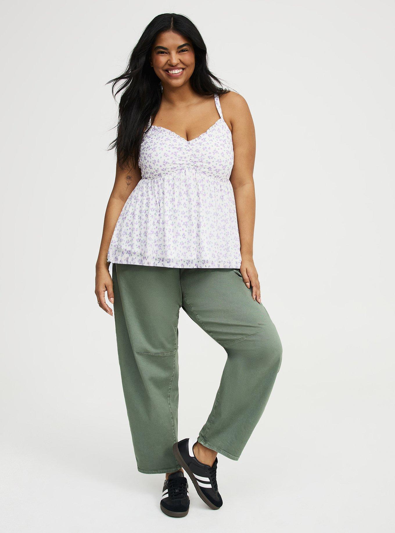 Mesh Babydoll Top, DONNA DITSY FLORAL PURPLE, alternate