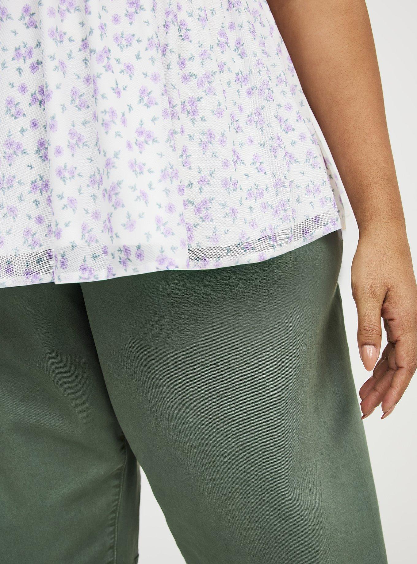 Mesh Babydoll Top, DONNA DITSY FLORAL PURPLE, alternate