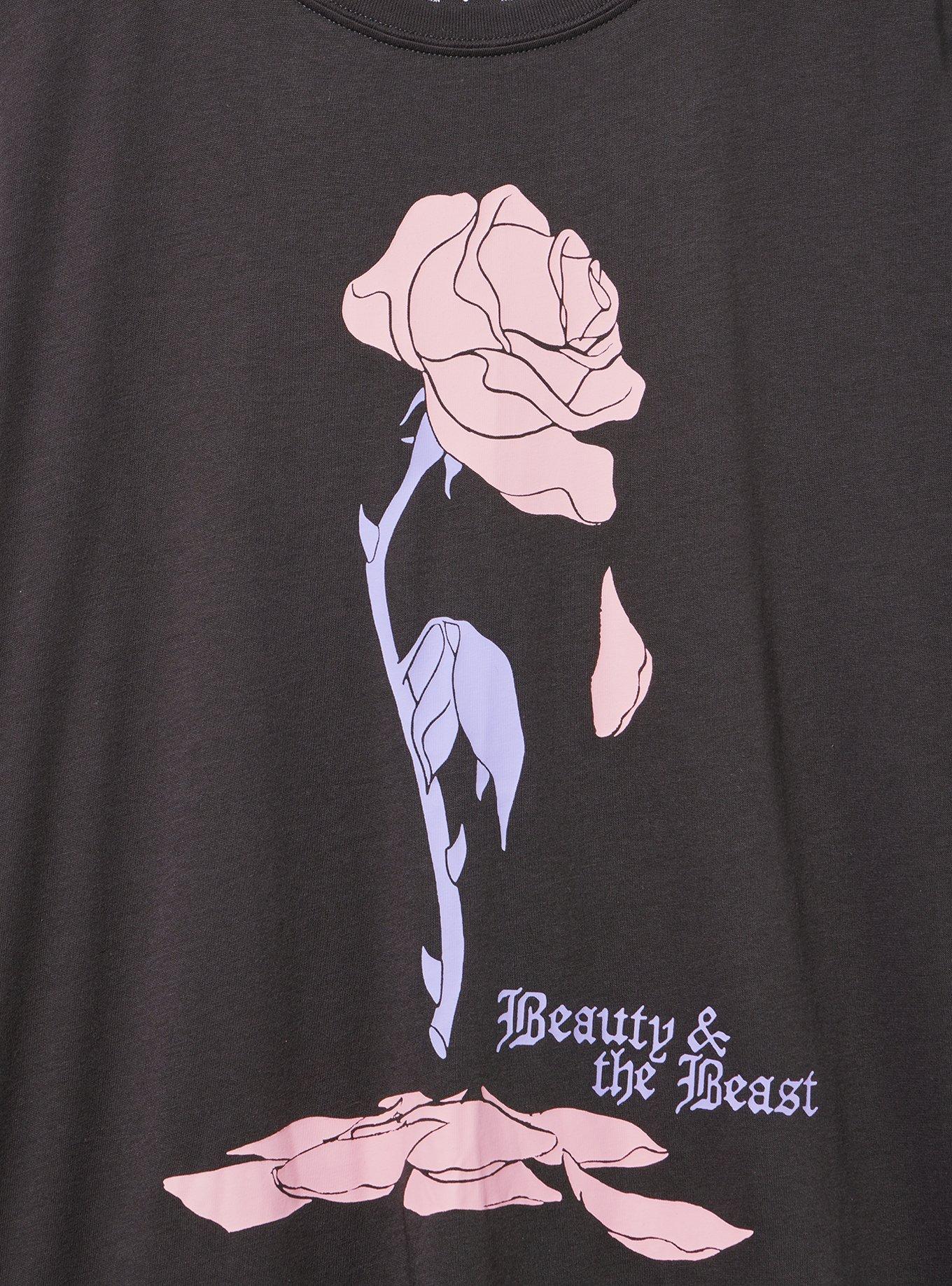Disney Princess Classic Cotton Crew Tee, BEAUTY AND THE BEAST ROSE OBSIDIAN, alternate