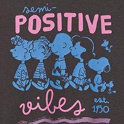 Peanuts Slim Cotton Jersey Tee, POSITIVE VIBE OBSIDIAN, swatch