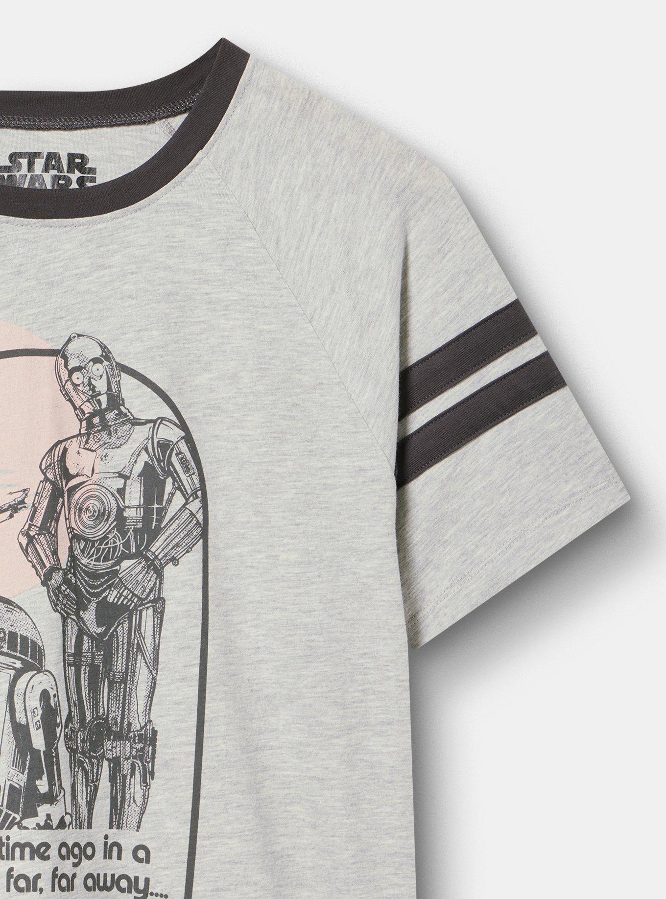 Disney Star Wars Cotton Jersey Varsity Tee, STAR WARS LIGHTEST HEATHER GREY, alternate