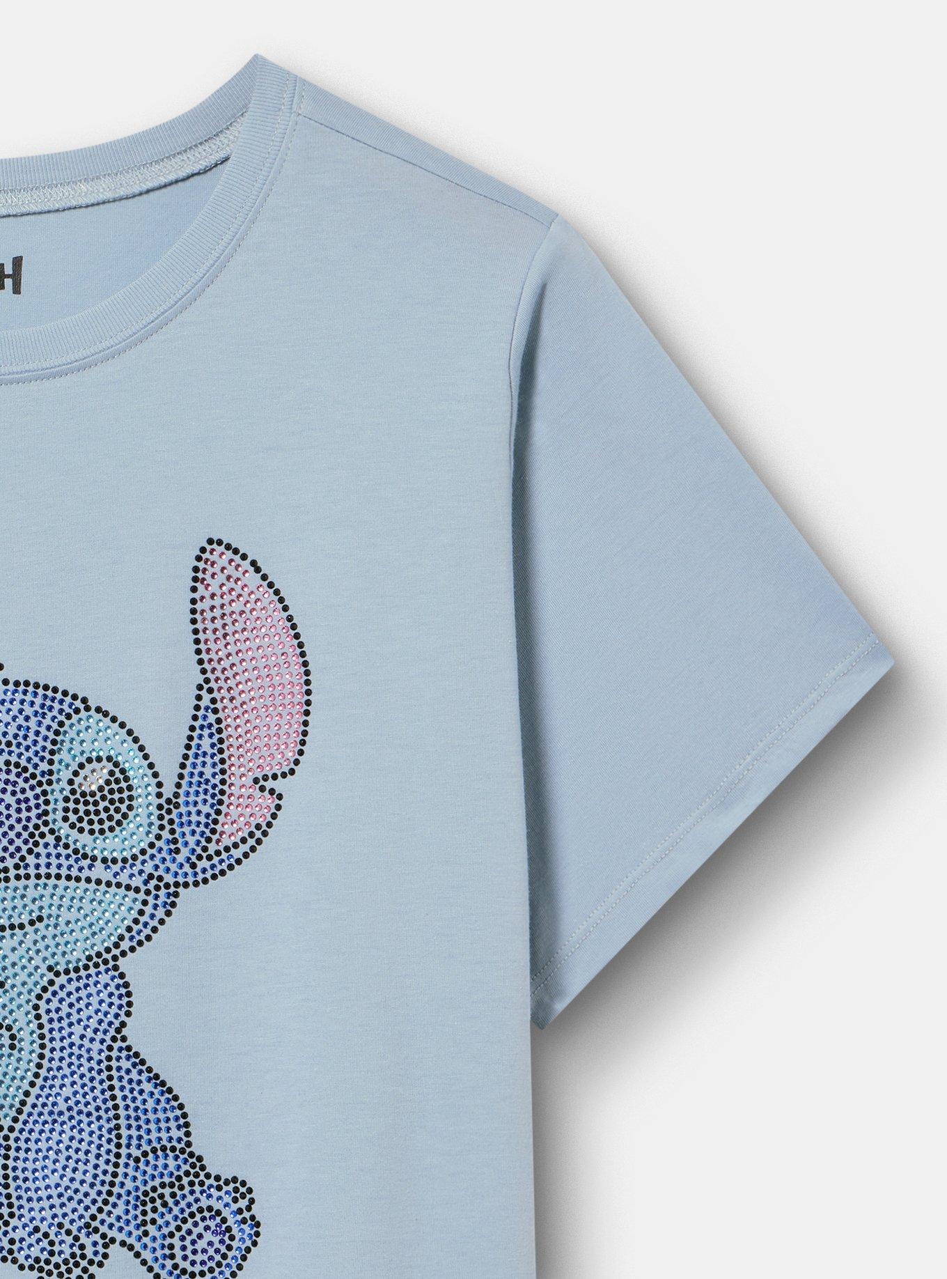 Lilo And Stitch Classic Fit Cotton Crew Tee, STITCH DUSTY BLUE, alternate