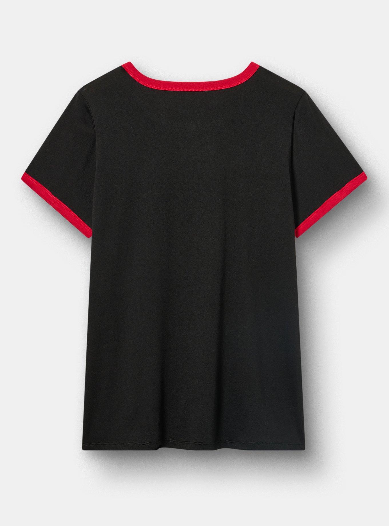 Hello Kitty Classic Cotton Ringer Tee, HELLO KITTY HEART DEEP BLACK, alternate