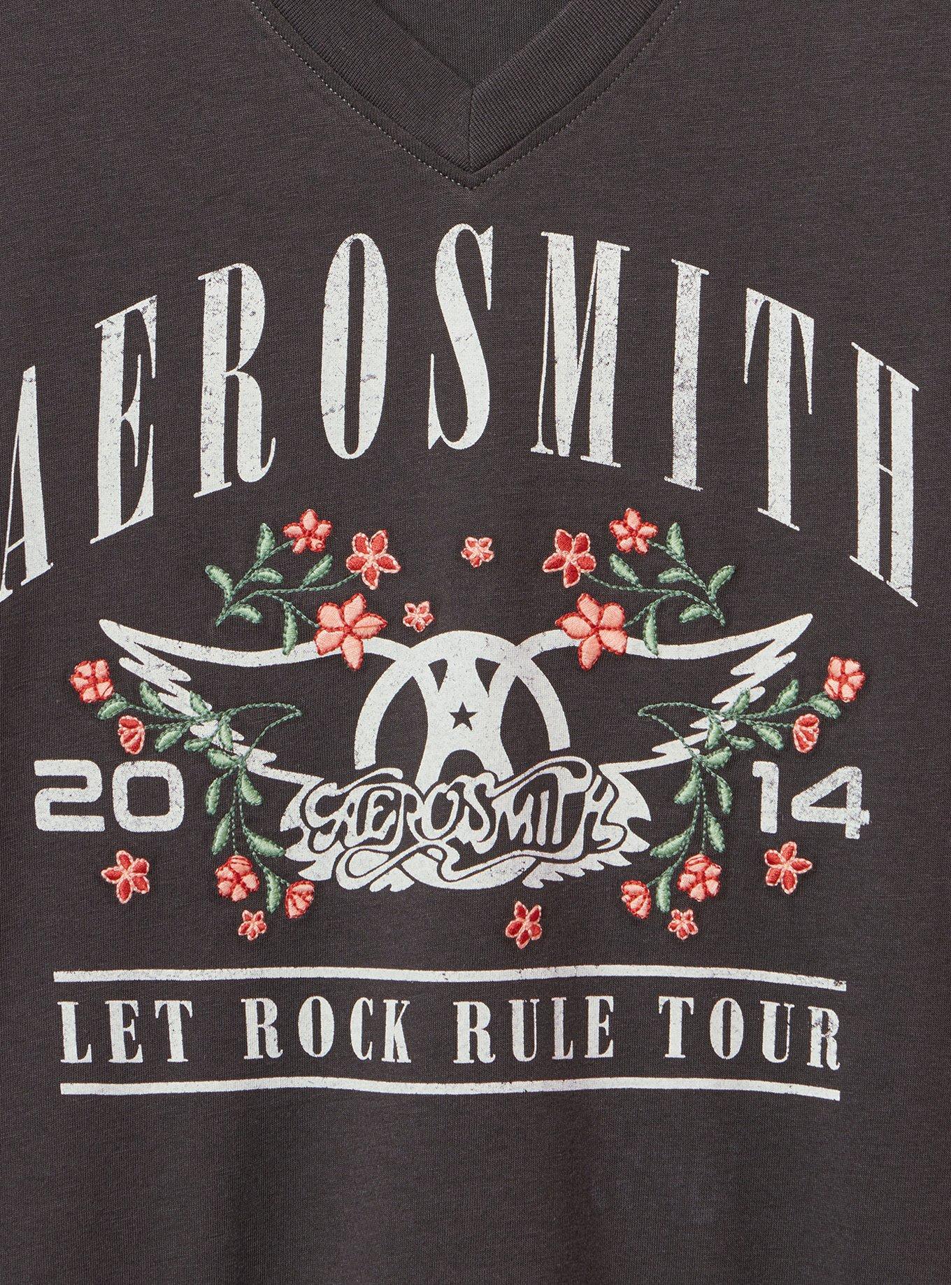 Aerosmith Classic Cotton Jersey V-Neck Tee, AEROSMITH ROCK TOUR OBSIDIAN, alternate