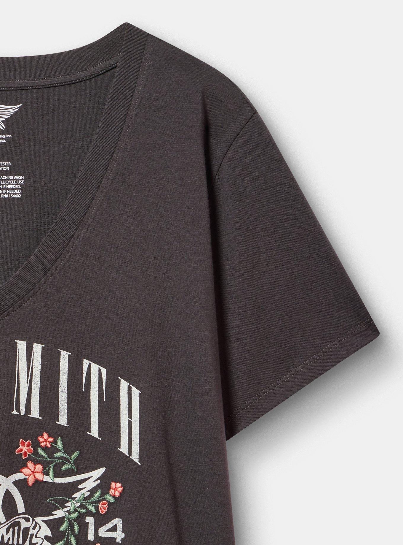 Aerosmith Classic Cotton Jersey V-Neck Tee, AEROSMITH ROCK TOUR OBSIDIAN, alternate