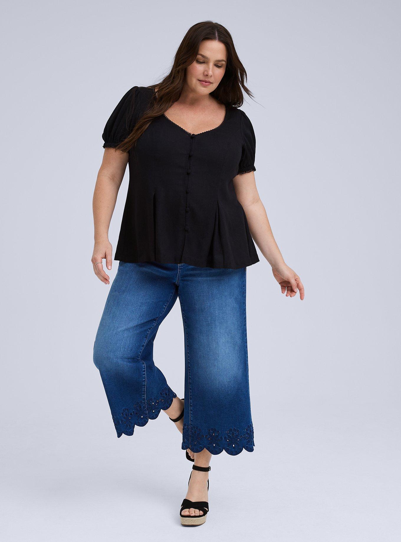 Belle Isle Button Front Top, DEEP BLACK, alternate