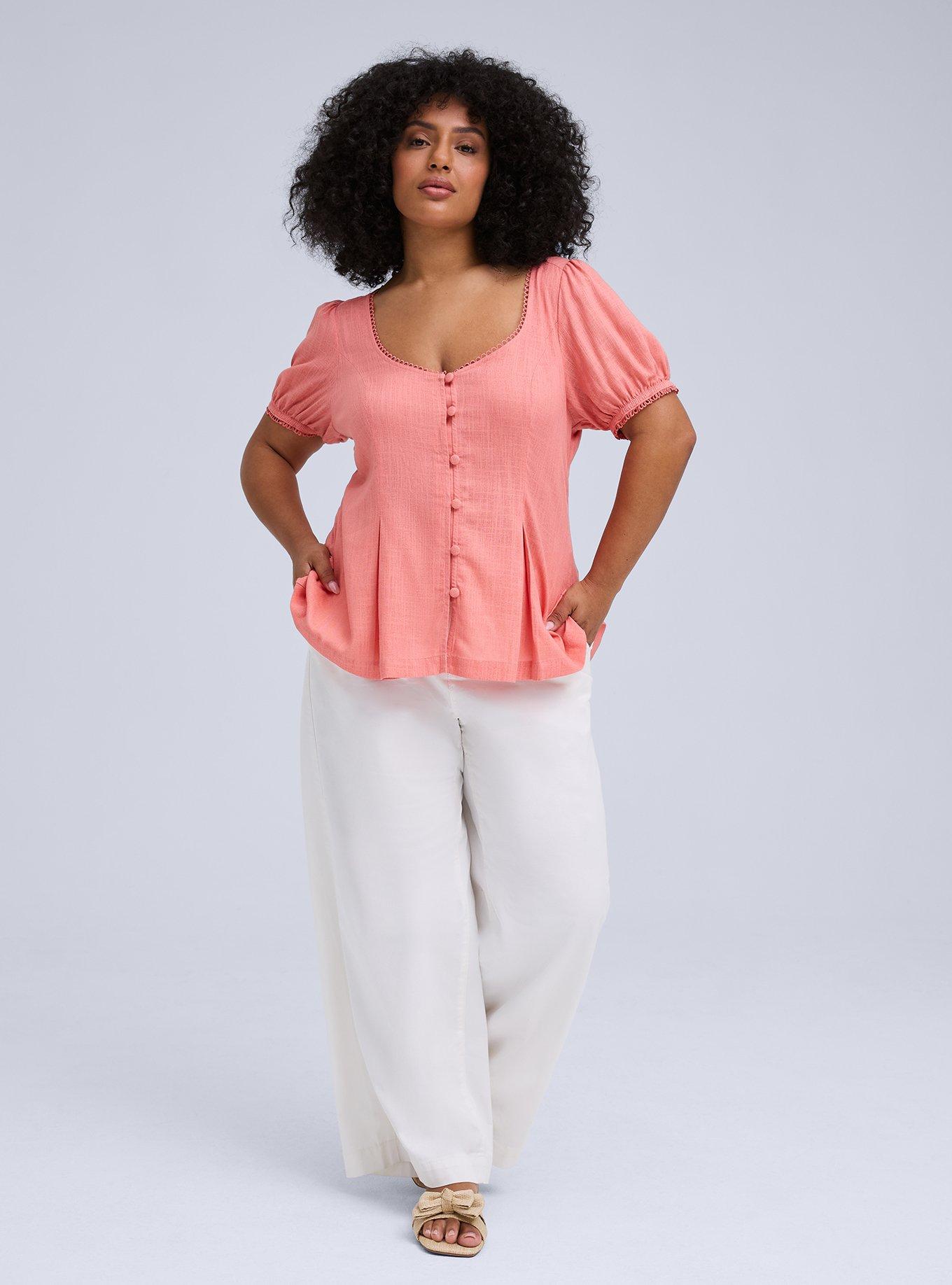 Belle Isle Button Front Top, LANTANA, alternate