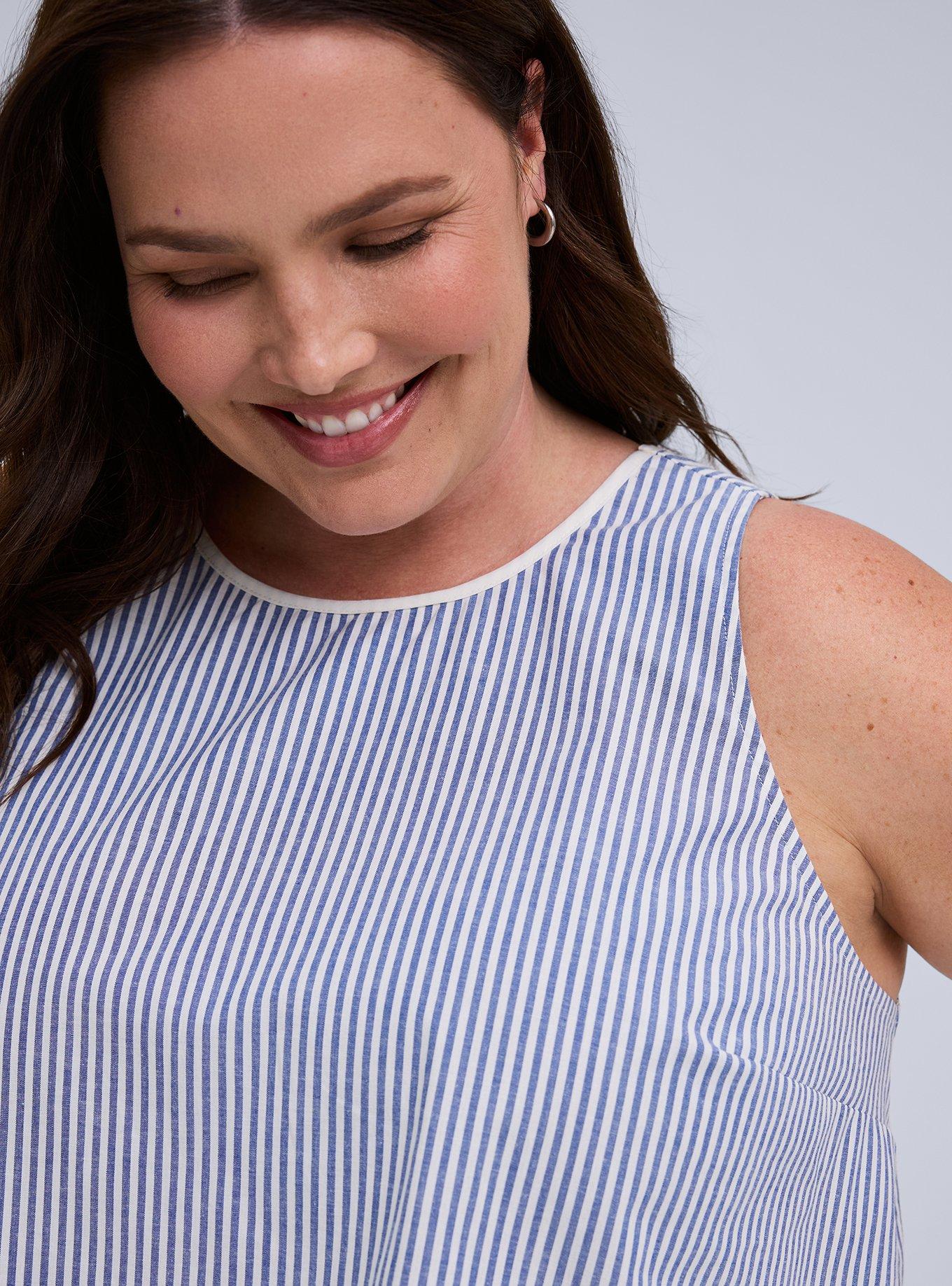 Belle Isle Scallop Edge Top, SEDONA STRIPE BLUE, alternate