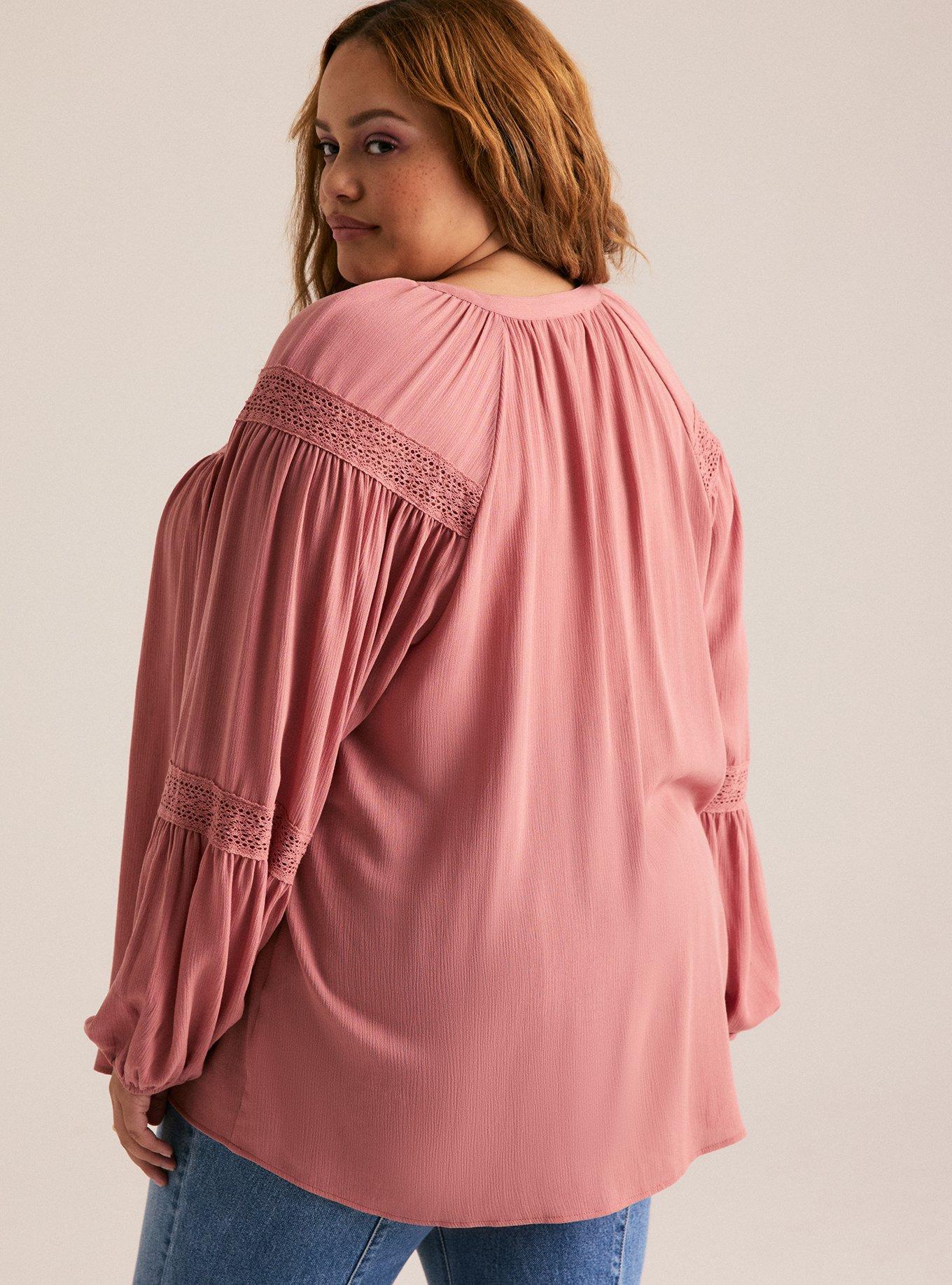 Festi Lace Inset Blouse, OLD ROSE, alternate