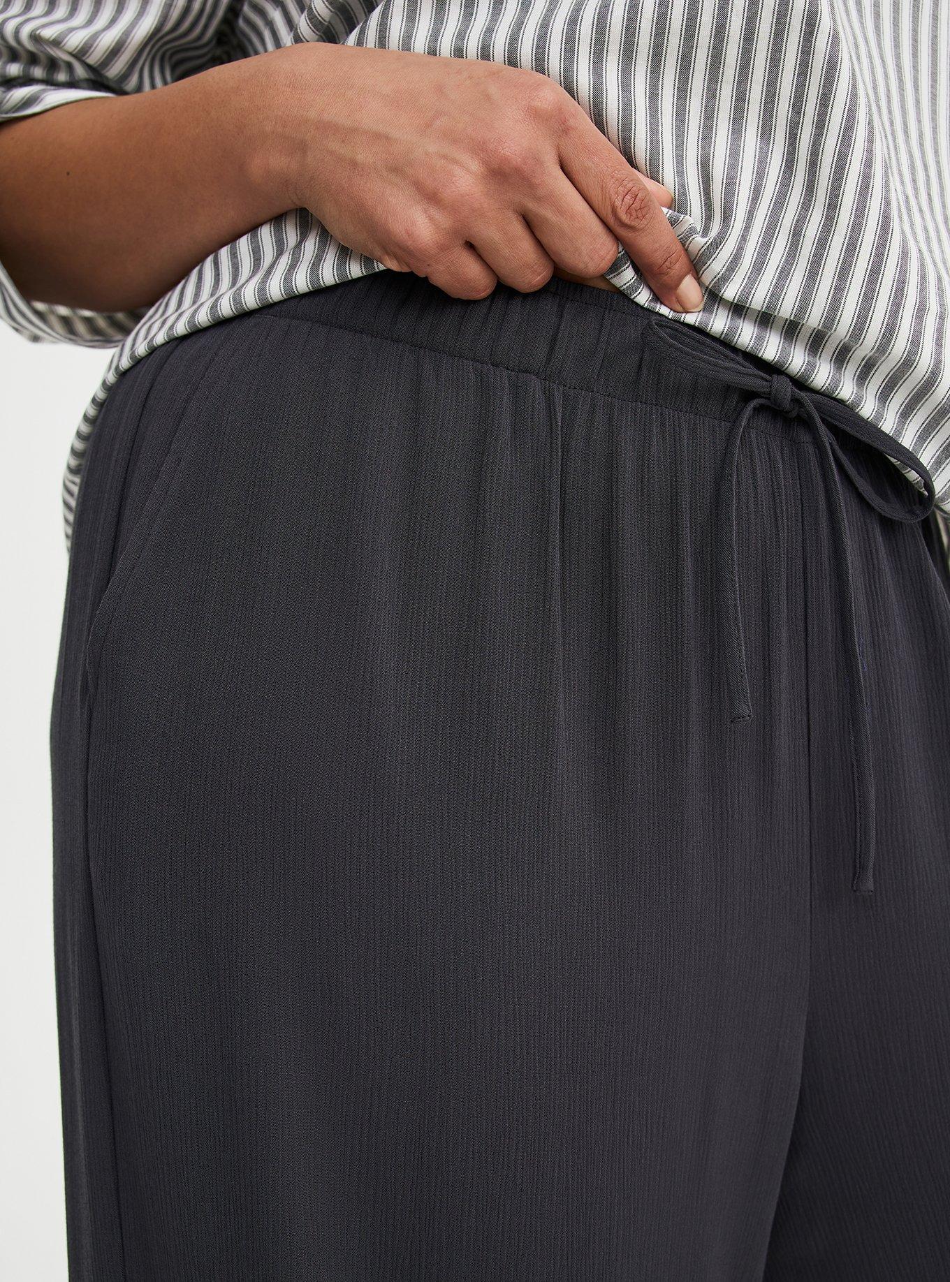 Pull-On High-Rise Gauze Wide-Leg Pant, PHANTOM, alternate