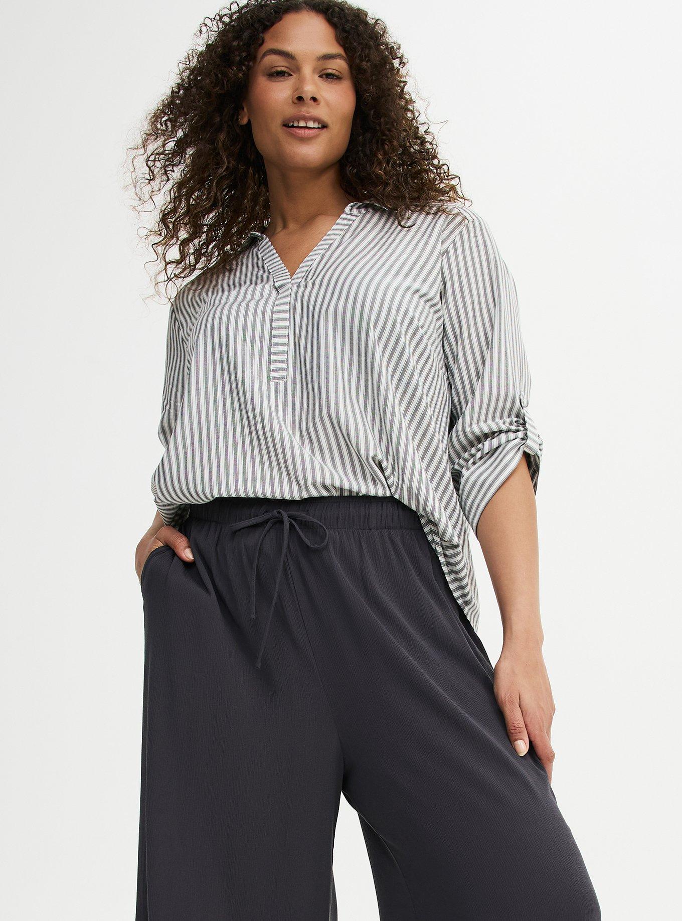 Pull-On High-Rise Gauze Wide-Leg Pant, PHANTOM, alternate