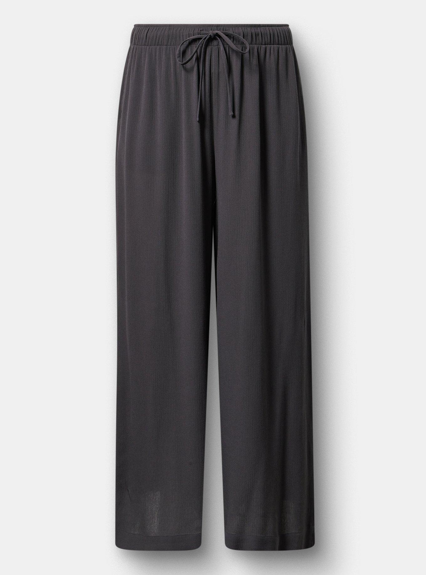 Pull-On High-Rise Gauze Wide-Leg Pant, PHANTOM, hi-res