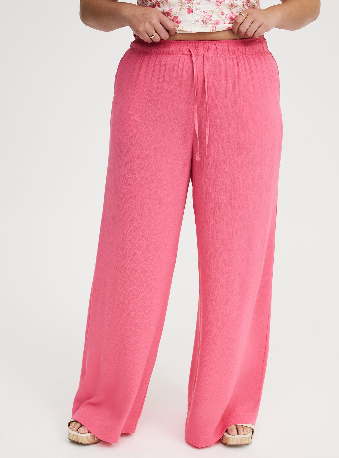 Pull-On High-Rise Gauze Wide-Leg Pant, FRUIT DOVE, alternate