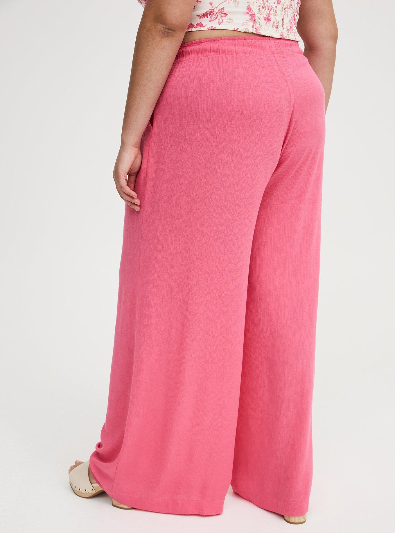 Pull-On High-Rise Gauze Wide-Leg Pant, FRUIT DOVE, alternate