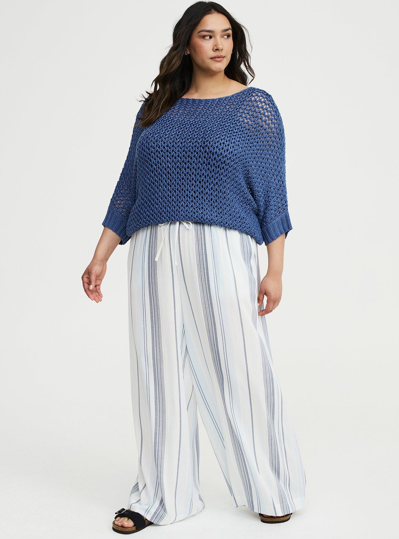 Pull-On Wide-Leg Pant, LINNY STRIPE WHITE, hi-res