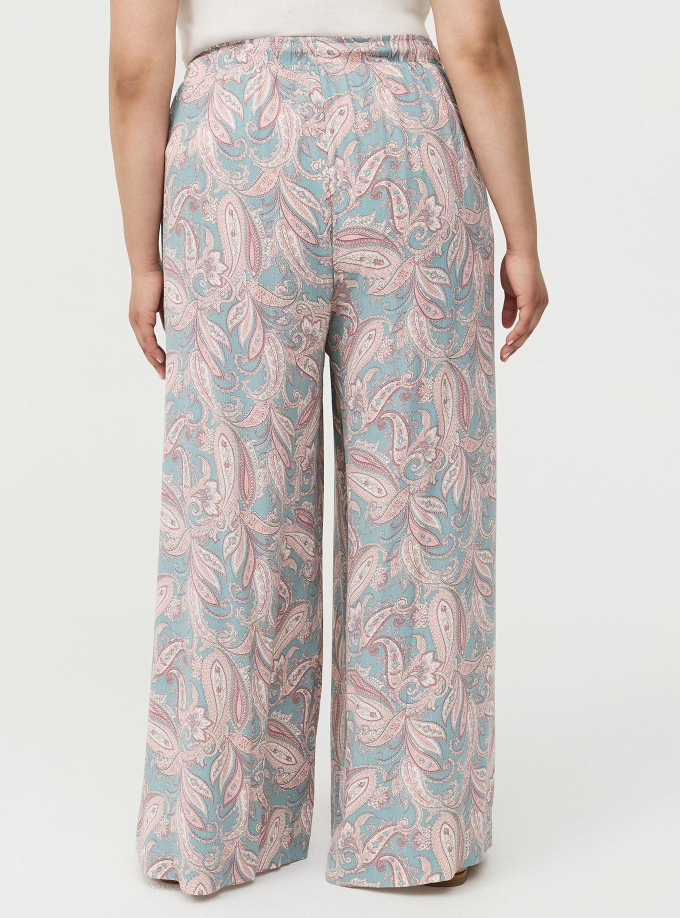 Pull-On High-Rise Gauze Wide-Leg Pant, FRENCH PAISLEY MULTI, alternate