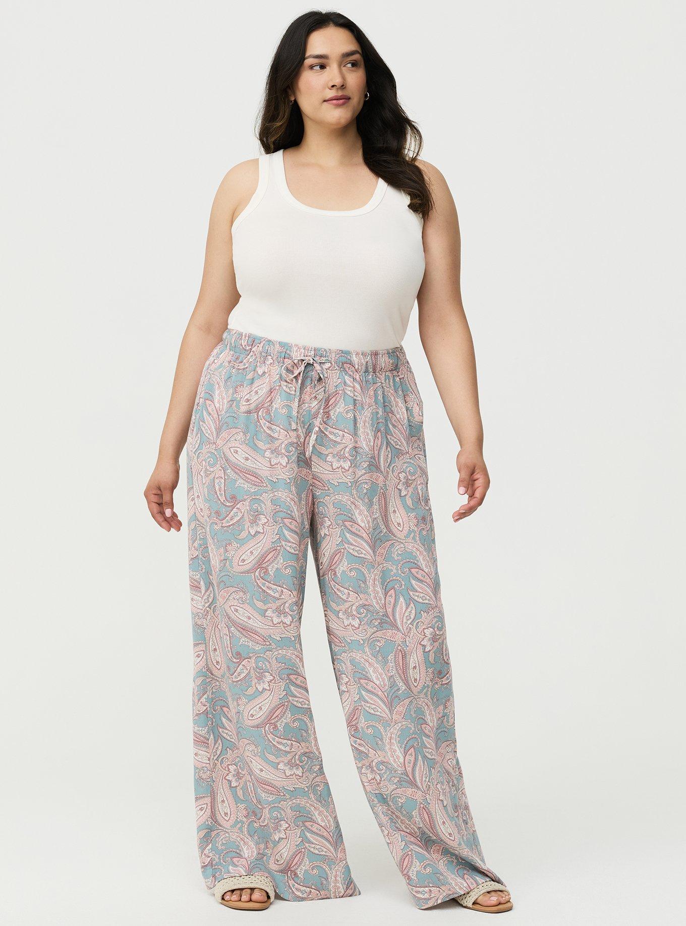 Pull-On High-Rise Gauze Wide-Leg Pant, FRENCH PAISLEY MULTI, alternate