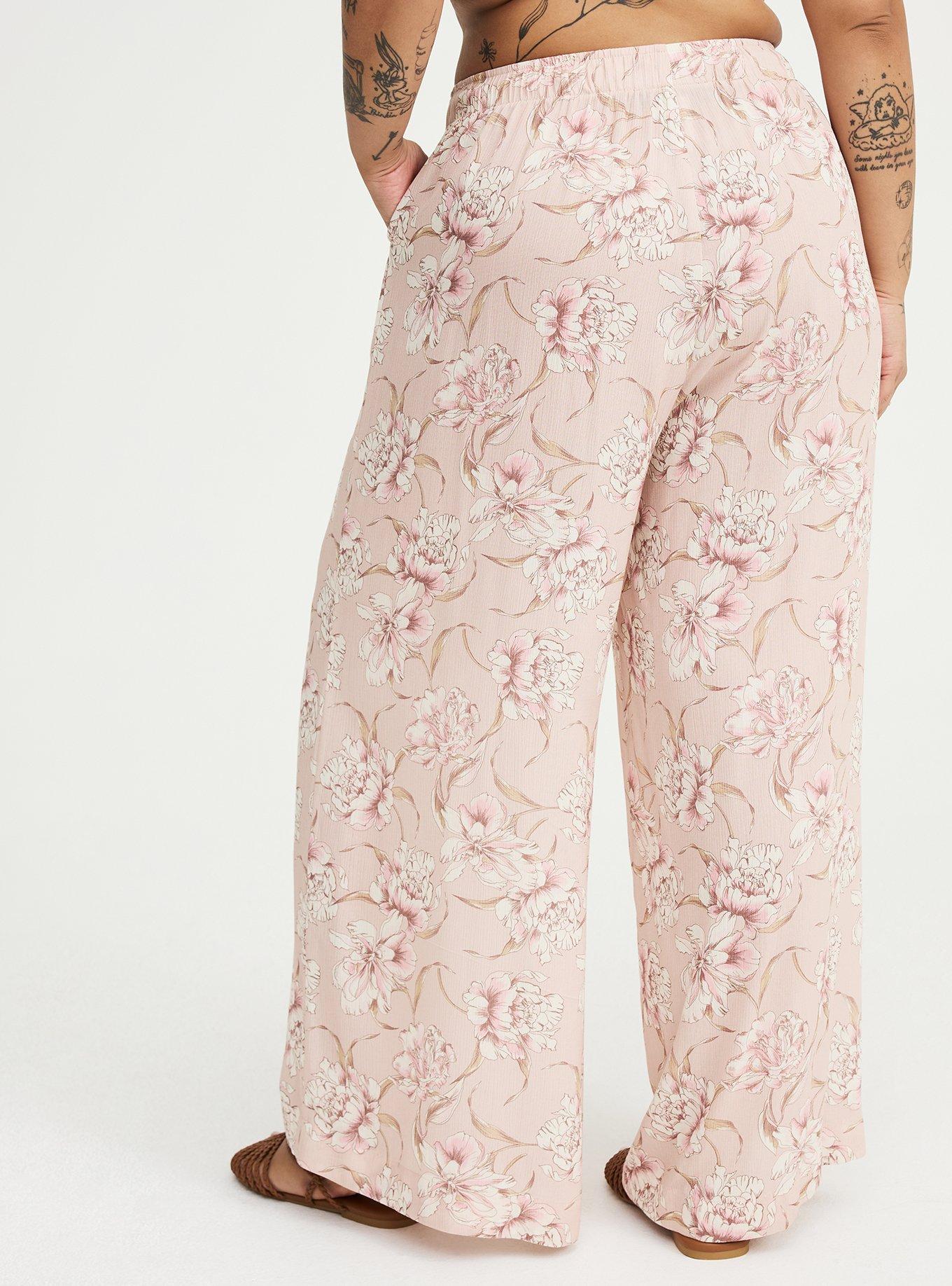Pull-On High-Rise Gauze Wide-Leg Pant, SKETCHBOOK FLORAL TAN, alternate