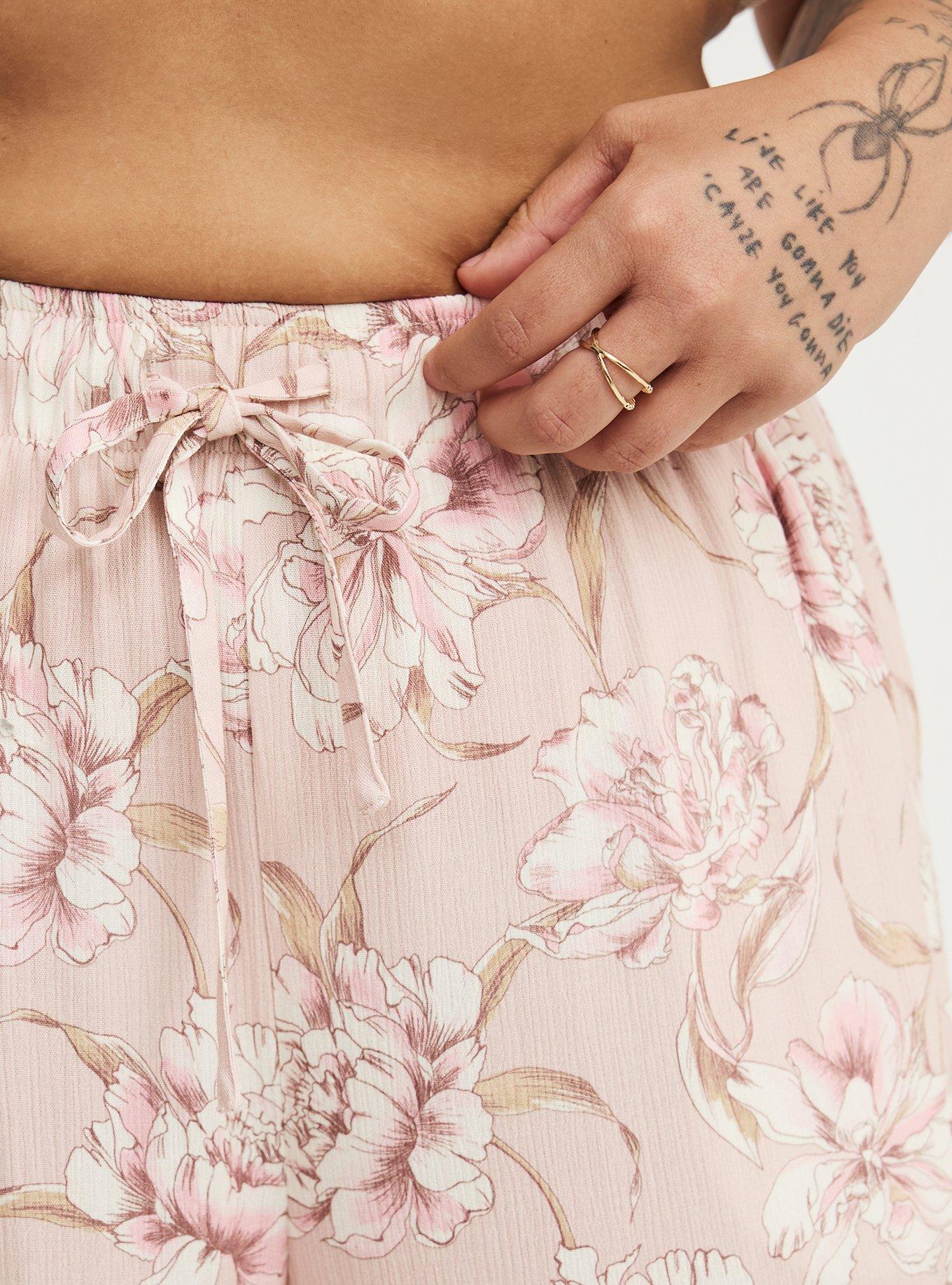 Pull-On High-Rise Gauze Wide-Leg Pant, SKETCHBOOK FLORAL TAN, alternate