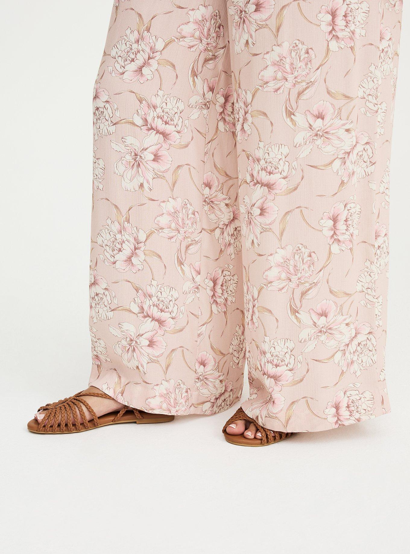 Pull-On High-Rise Gauze Wide-Leg Pant, SKETCHBOOK FLORAL TAN, alternate