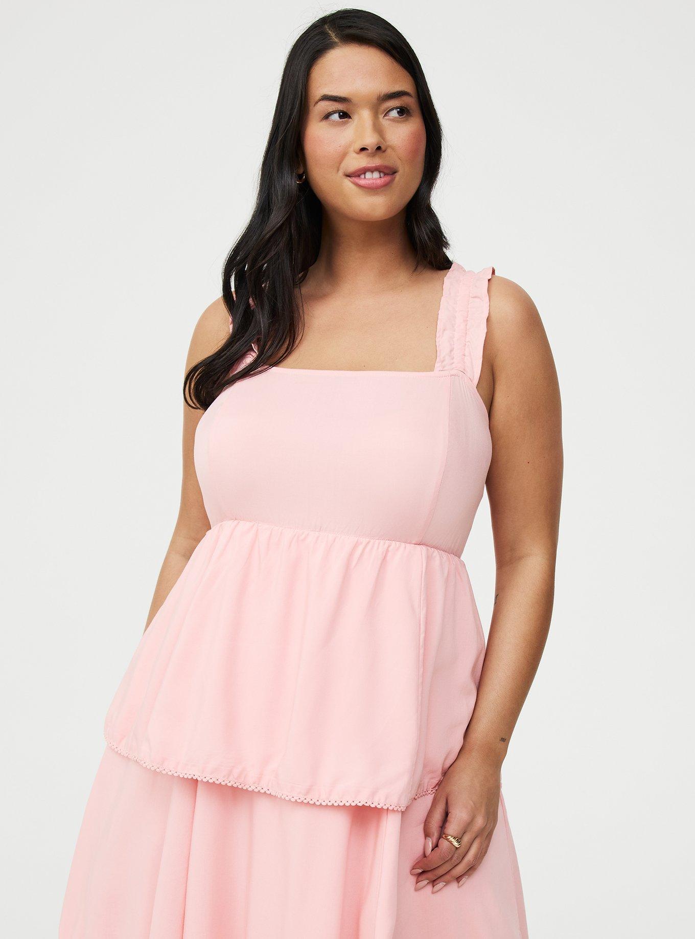 Ruffle Strap Tiered Midi Dress, BLOSSOM, alternate