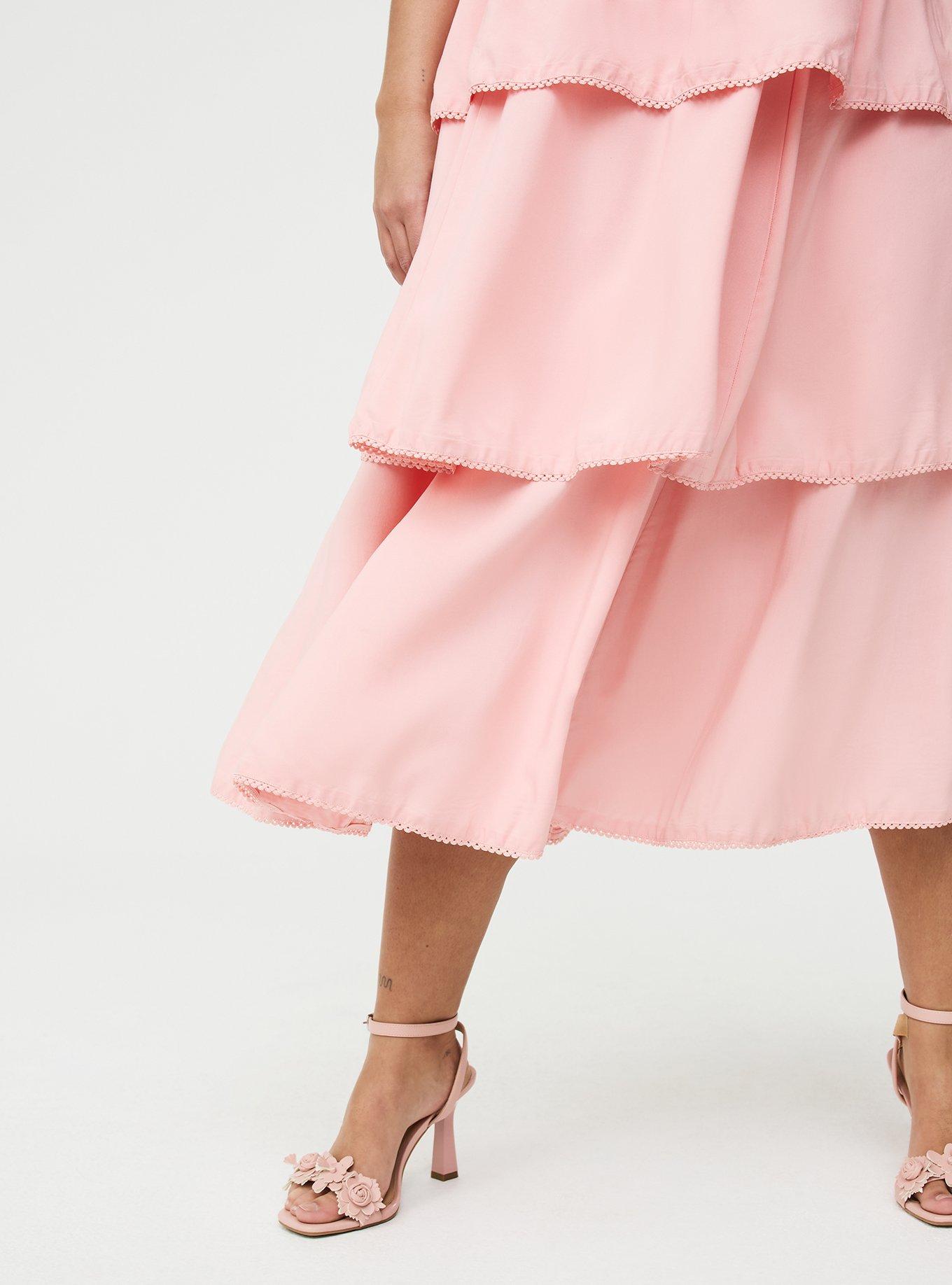 Ruffle Strap Tiered Midi Dress, BLOSSOM, alternate