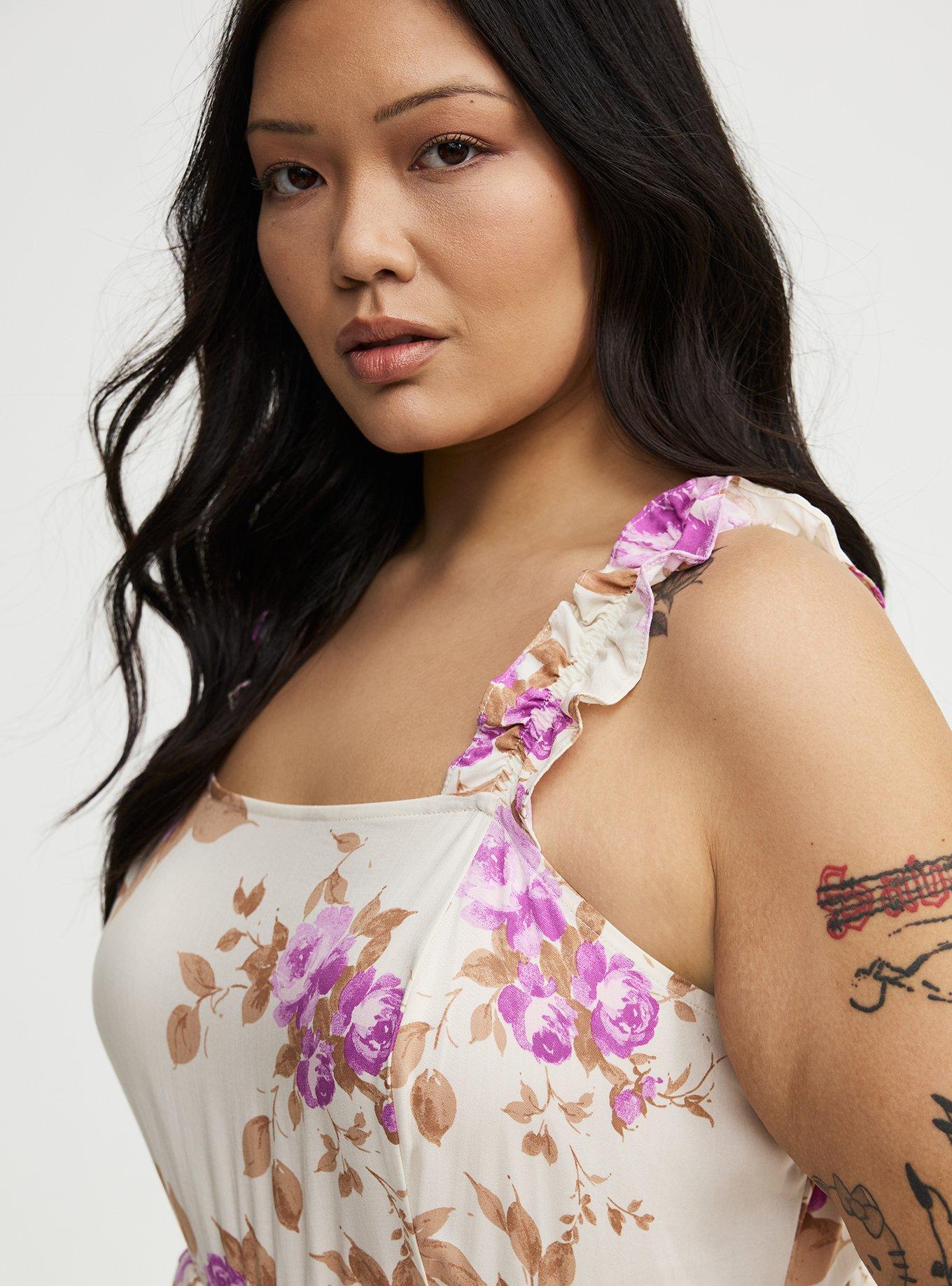 Ruffle Strap Tiered Midi Dress, REGINA FLORAL IVORY, alternate