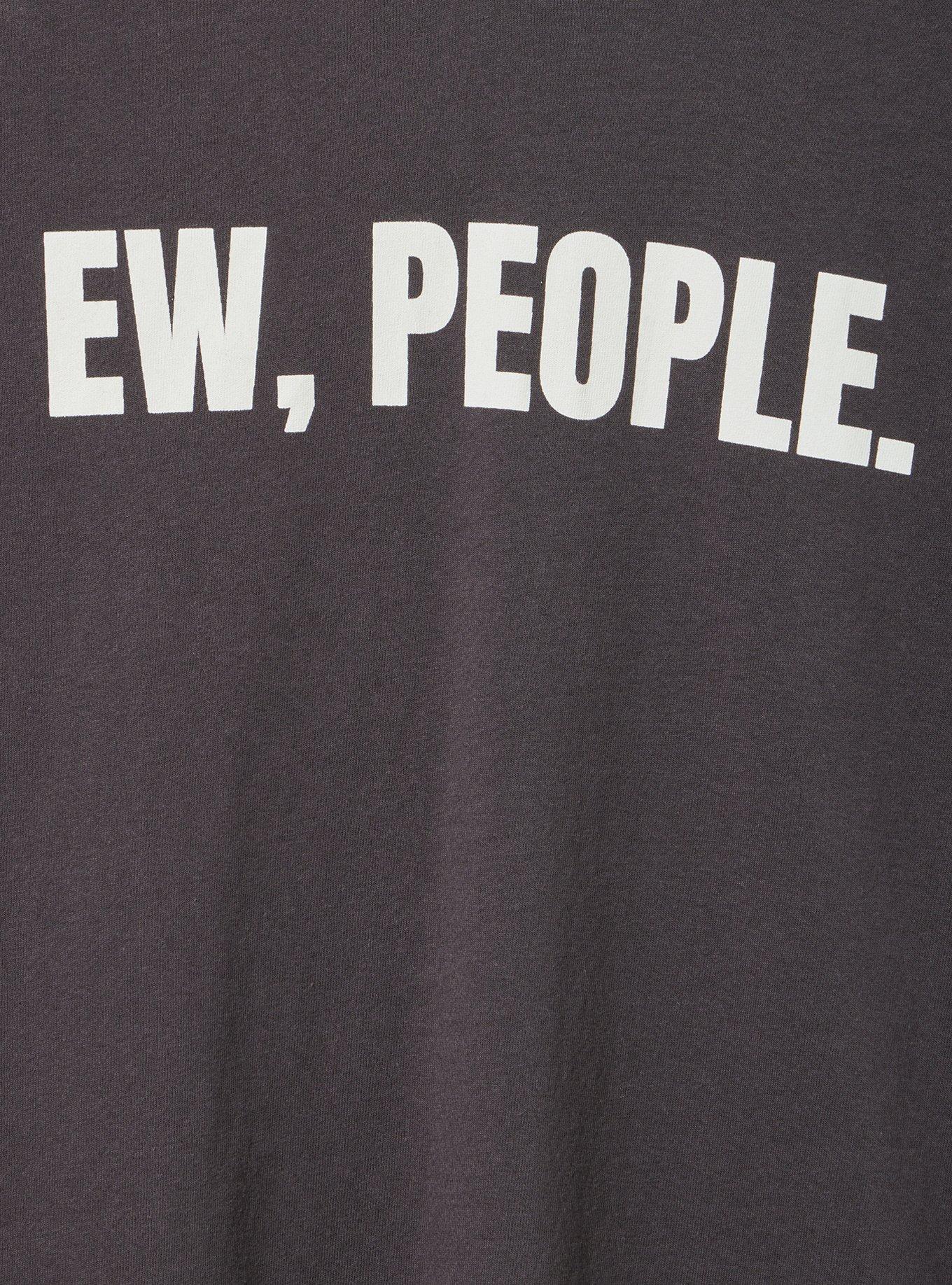 Relaxed Cotton Ringer Cutout Tee, EW PEOPLE OBSIDIAN, alternate