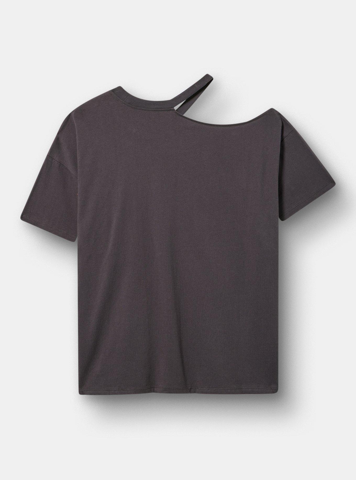 Relaxed Cotton Ringer Cutout Tee, EW PEOPLE OBSIDIAN, alternate