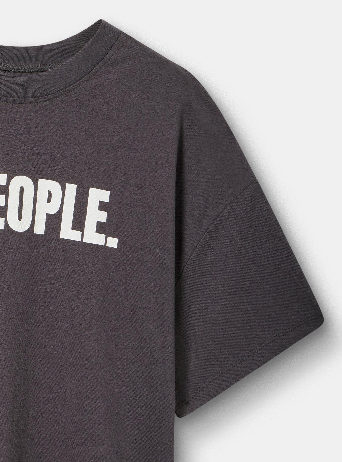 Relaxed Cotton Ringer Cutout Tee, EW PEOPLE OBSIDIAN, alternate