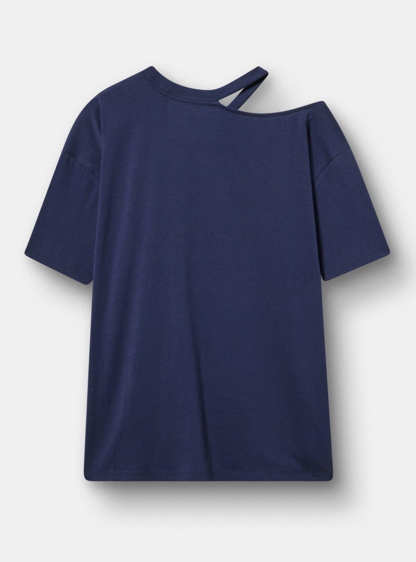 Relaxed Cotton Ringer Cutout Tee, MAIN CHARACTER PEACOAT, alternate