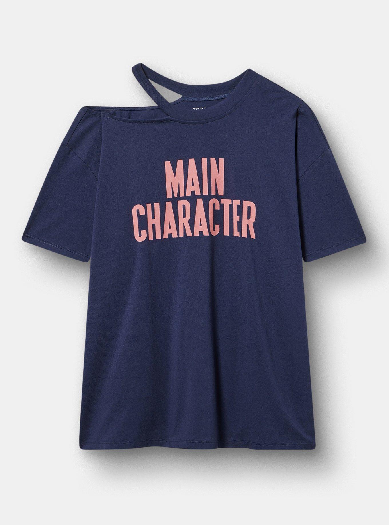 Relaxed Cotton Ringer Cutout Tee, MAIN CHARACTER PEACOAT, hi-res