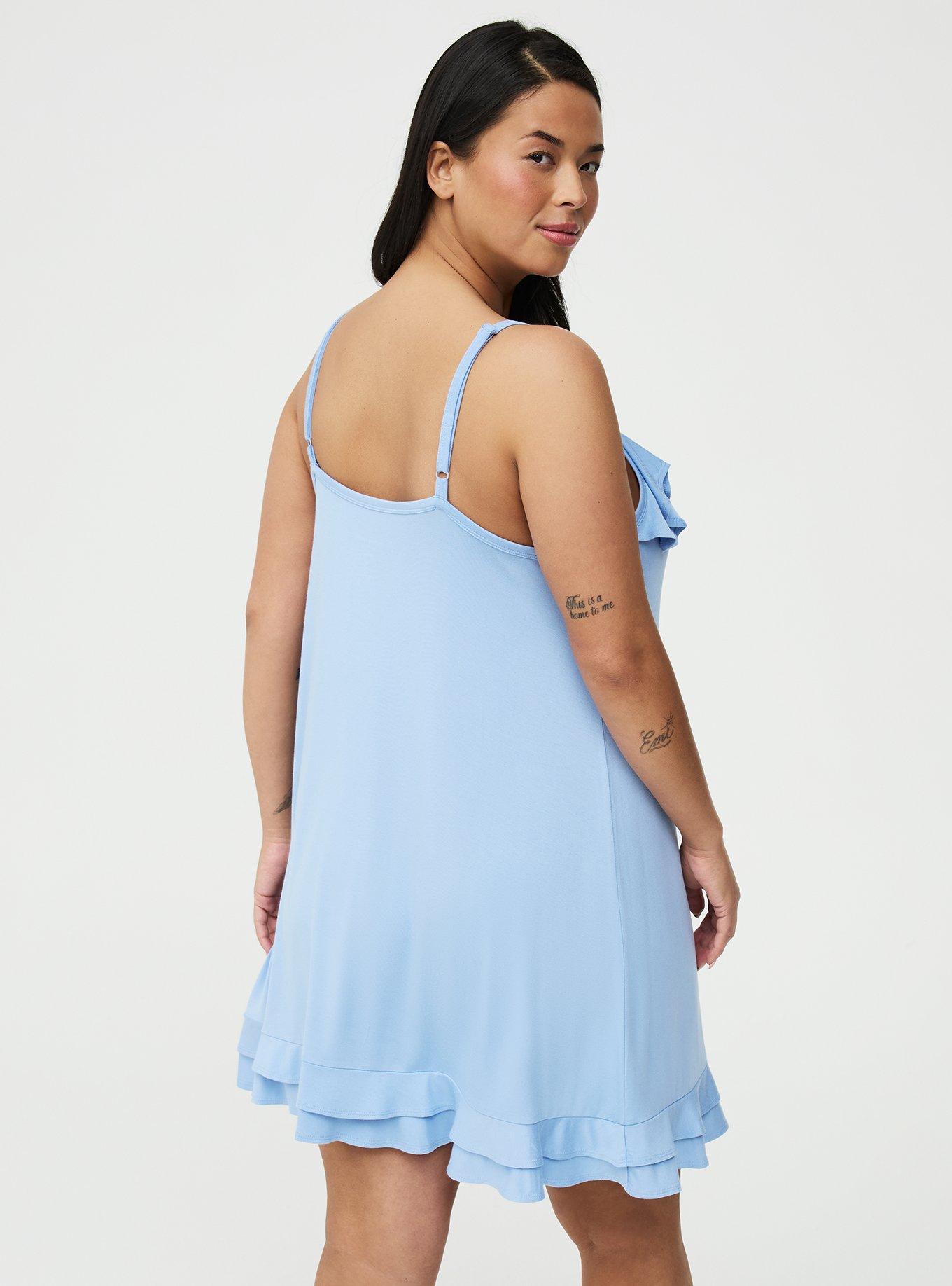 Super Soft Jersey Ruffle Sleep Chemise, POLARIS STAR, alternate