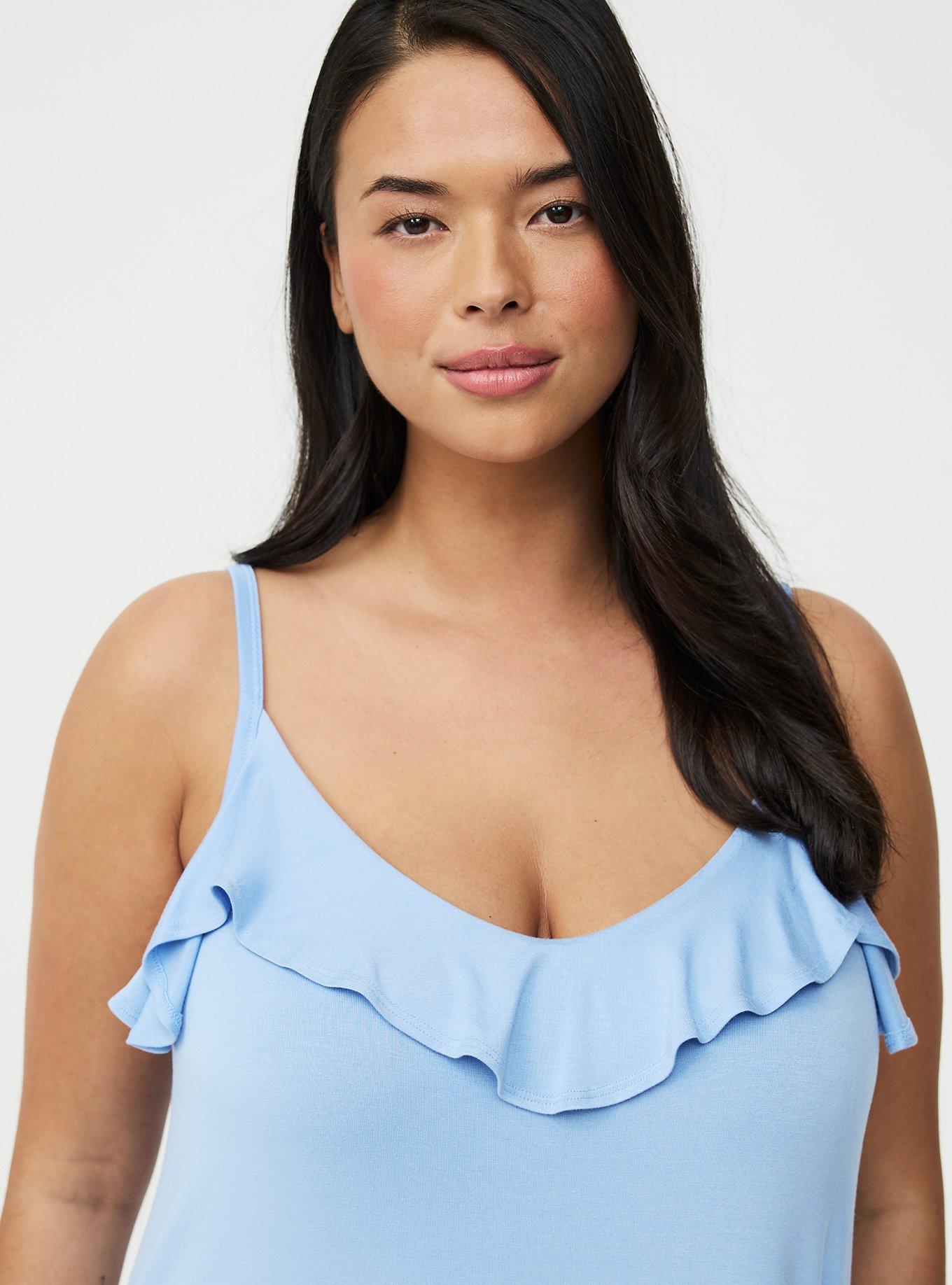 Super Soft Jersey Ruffle Sleep Chemise, POLARIS STAR, alternate