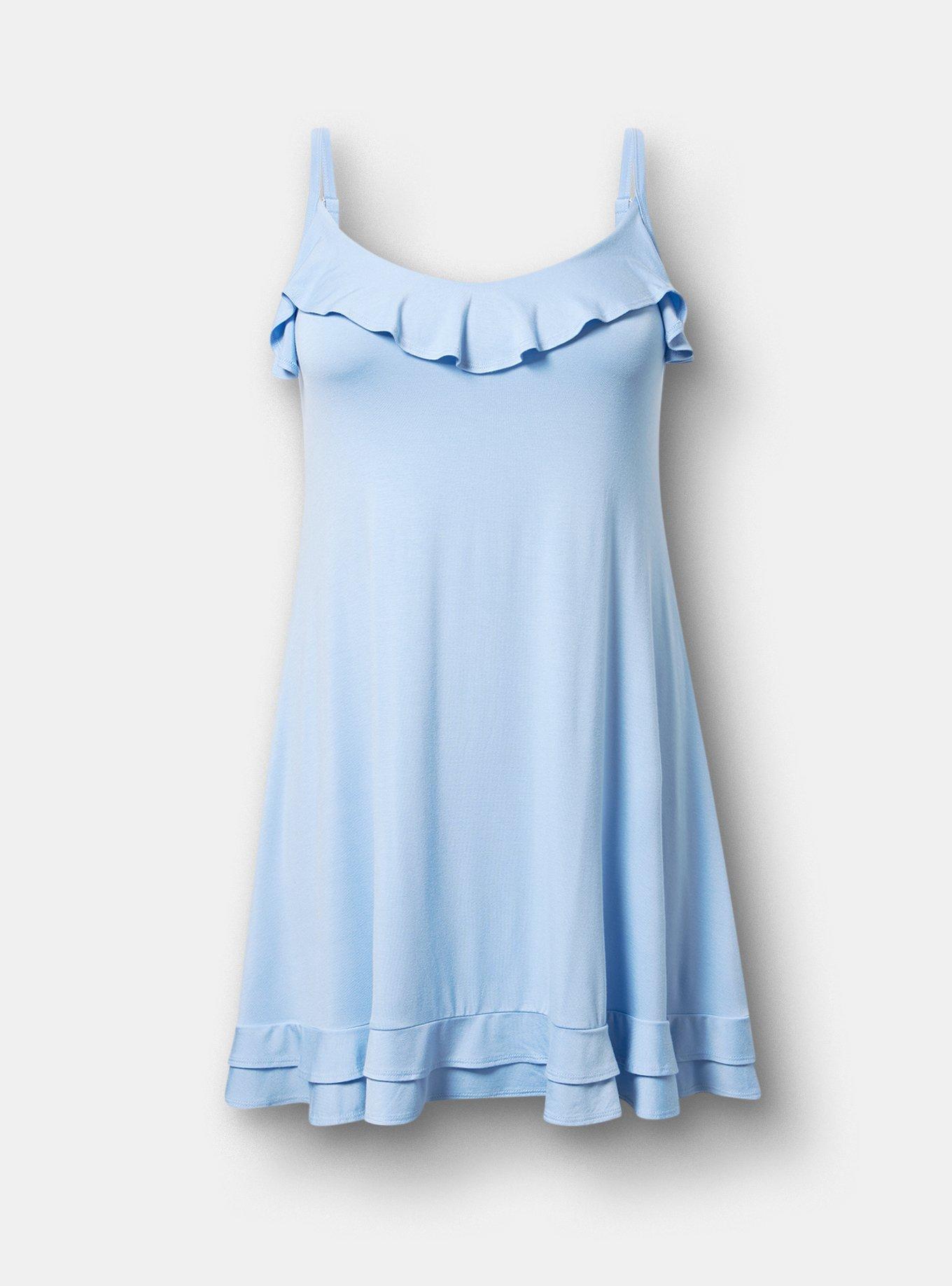 Super Soft Jersey Ruffle Sleep Chemise, POLARIS STAR, hi-res