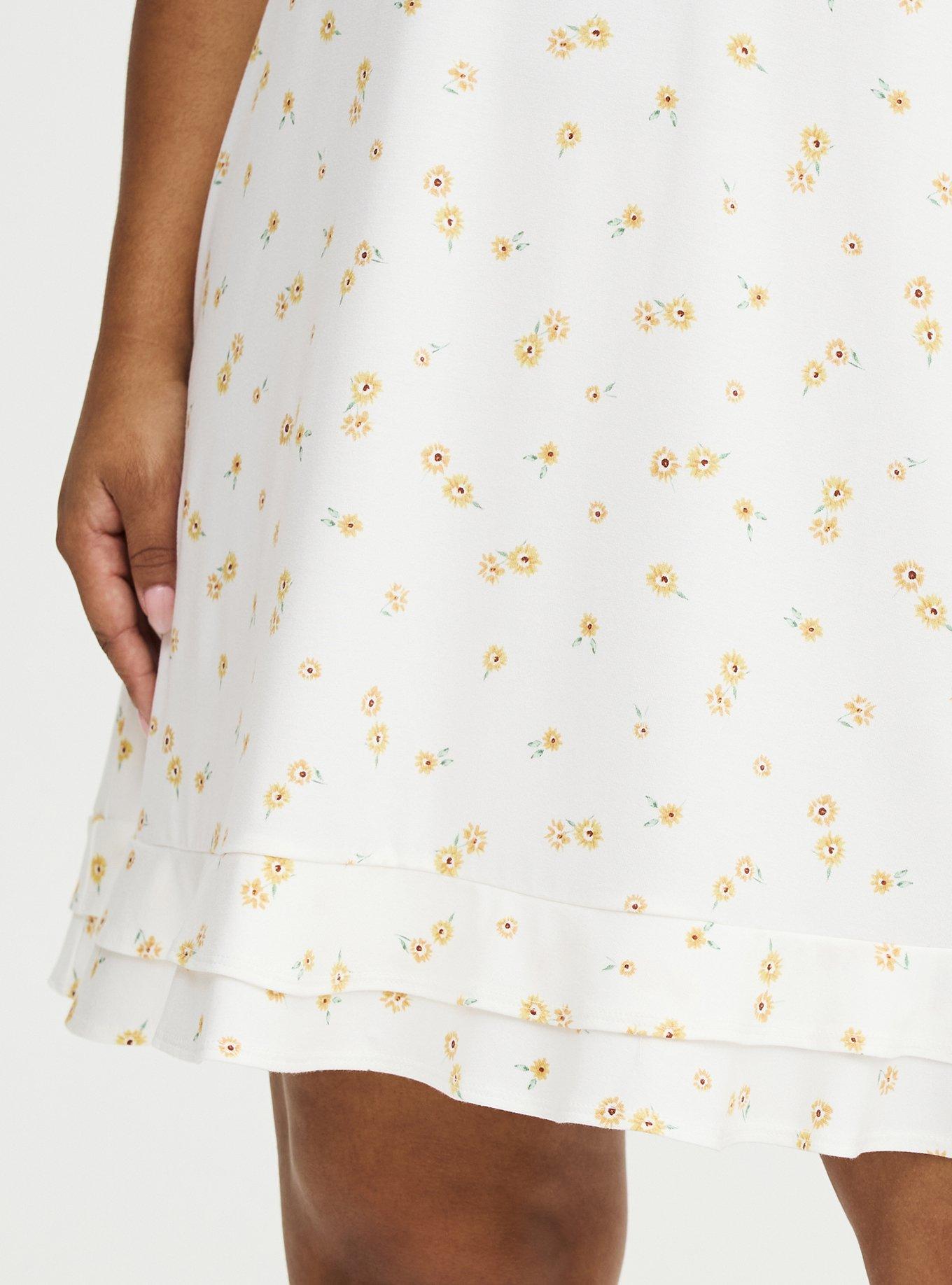 Super Soft Jersey Ruffle Sleep Chemise, DAISY DITSY WHITE, alternate