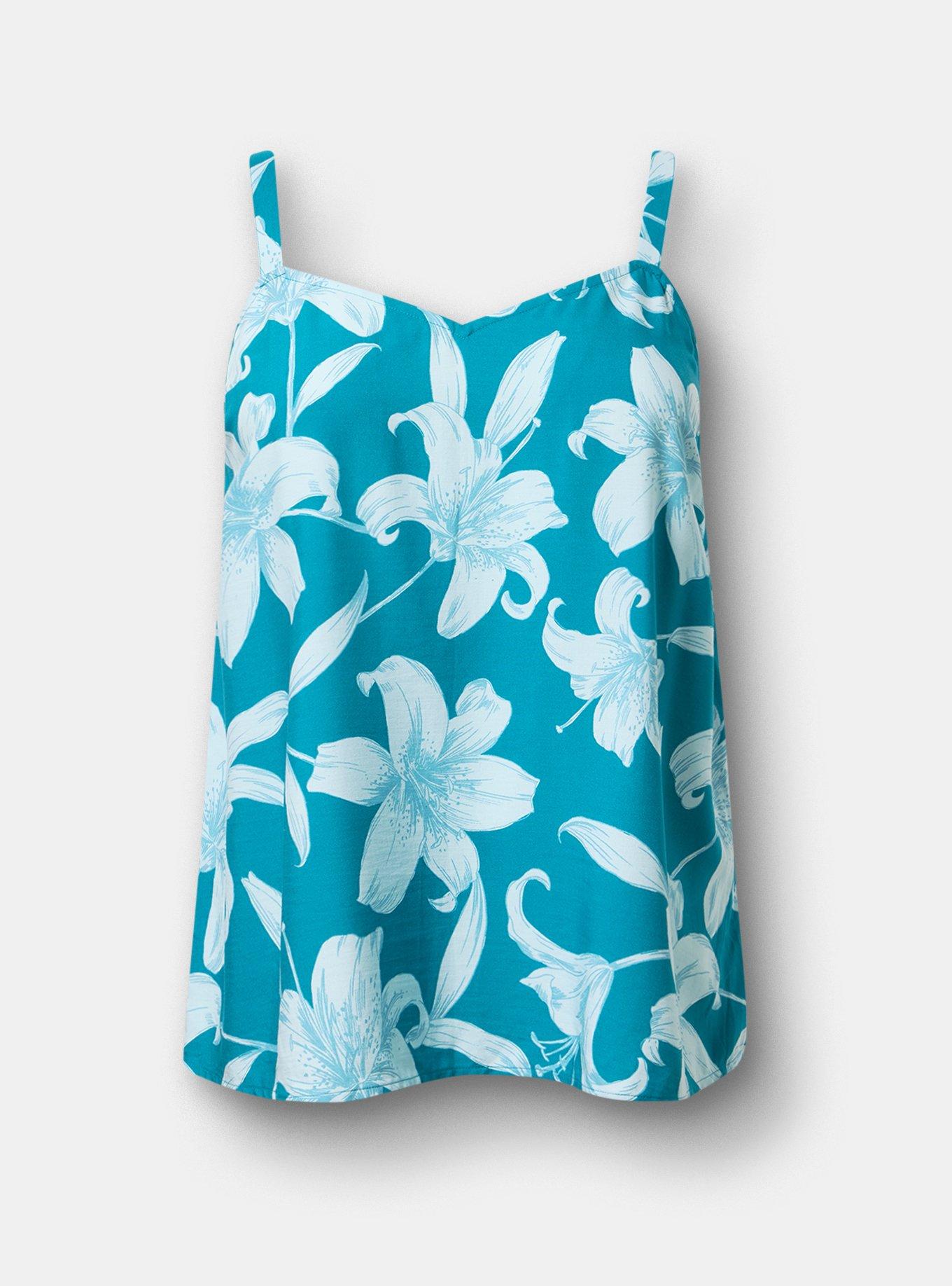 Sophie Challis Swing Cami, SHADE LILIES TEAL, flat