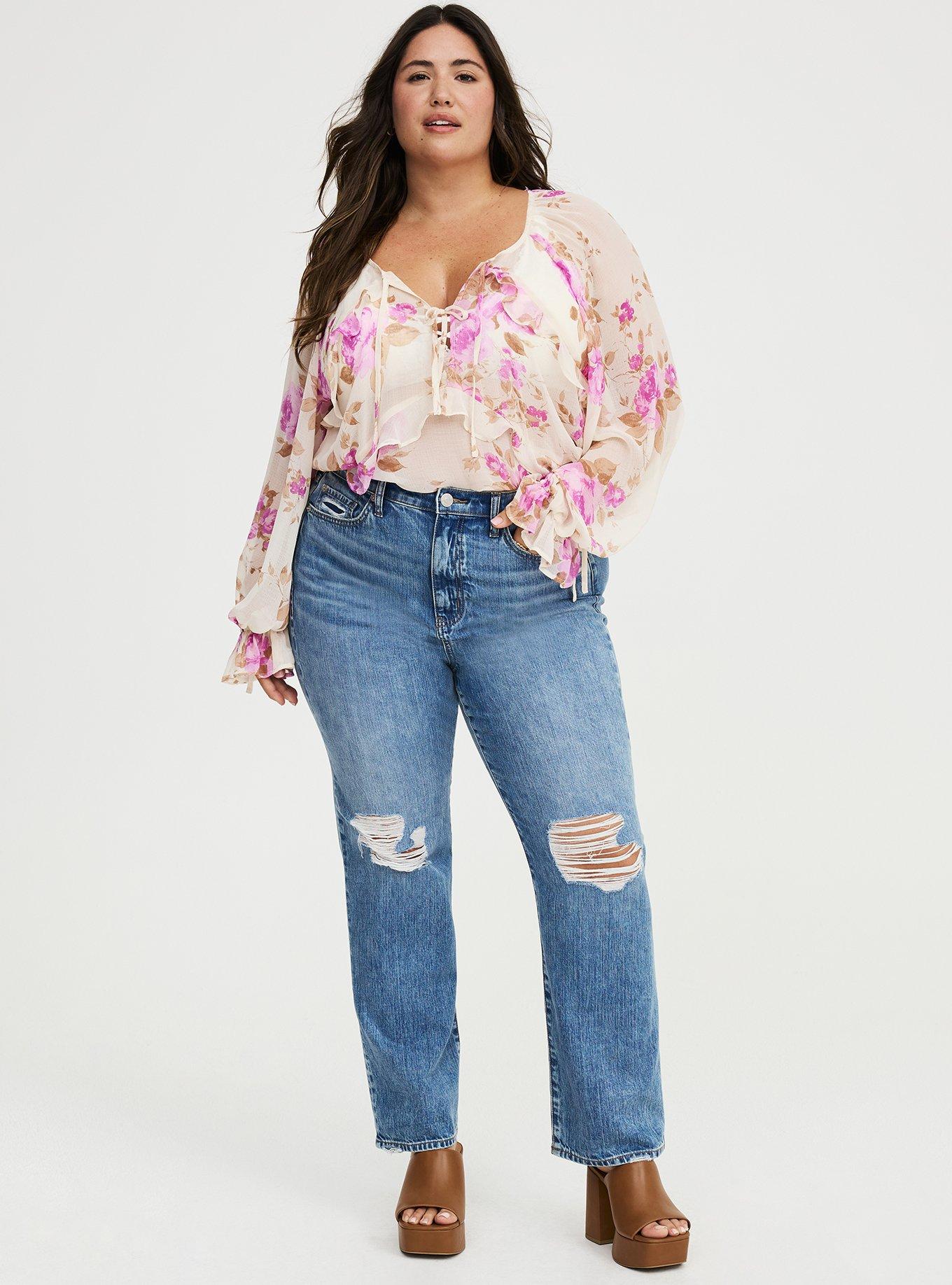 Raglan Ruffle Blouse, REGINA FLORAL IVORY, alternate