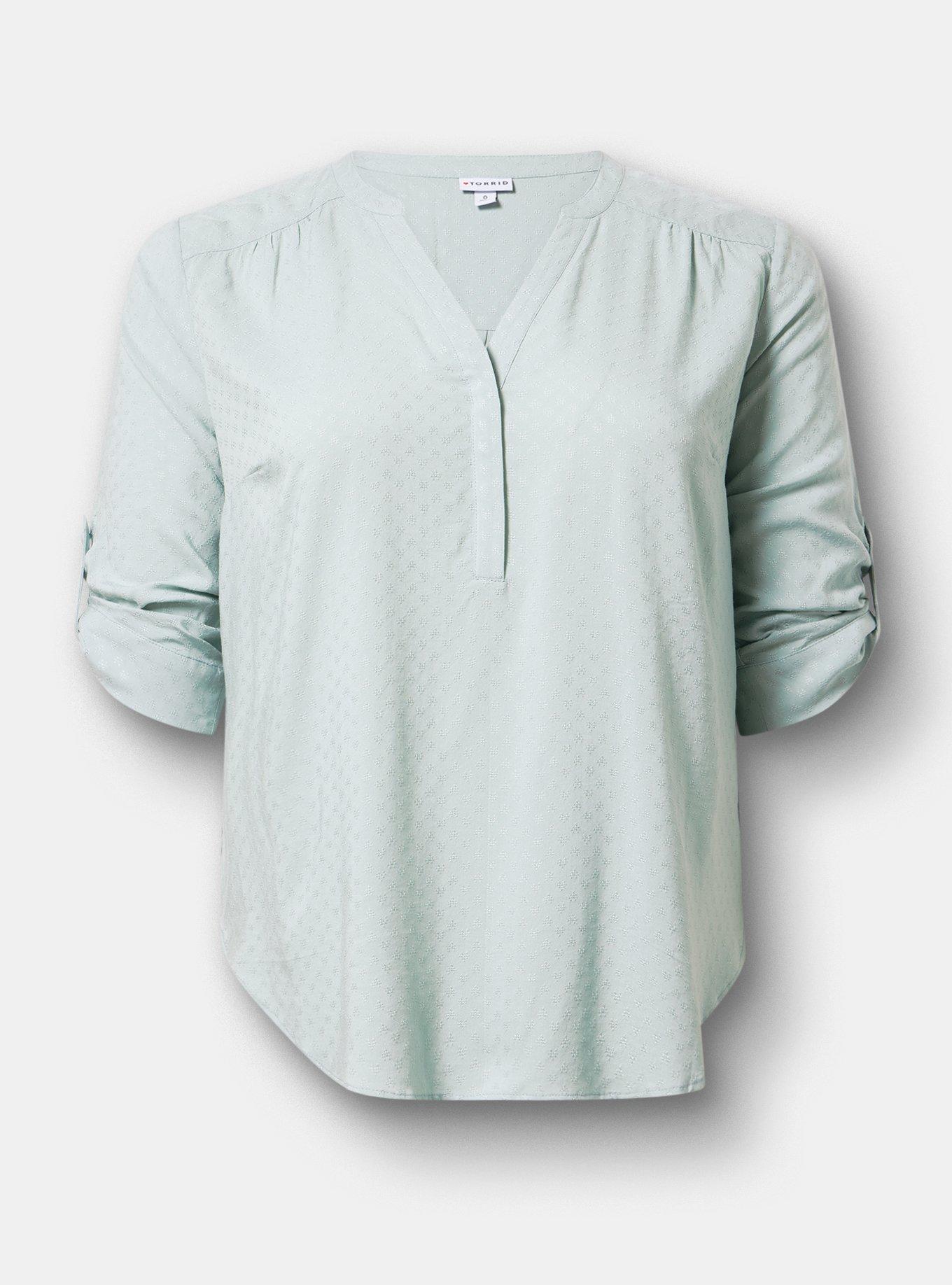 Harper 3/4 Sleeve Pullover Blouse, GRAY MIST, hi-res
