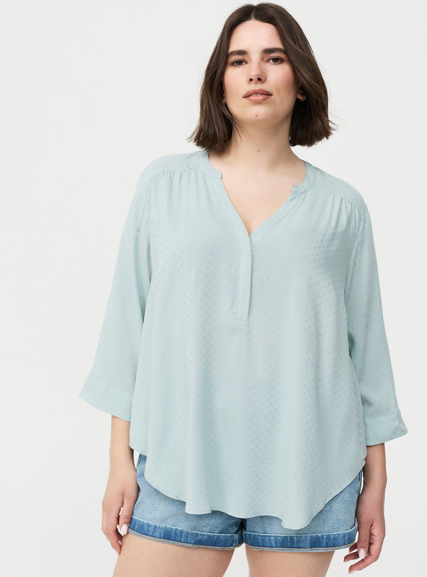 Harper 3/4 Sleeve Pullover Blouse, GRAY MIST, hi-res