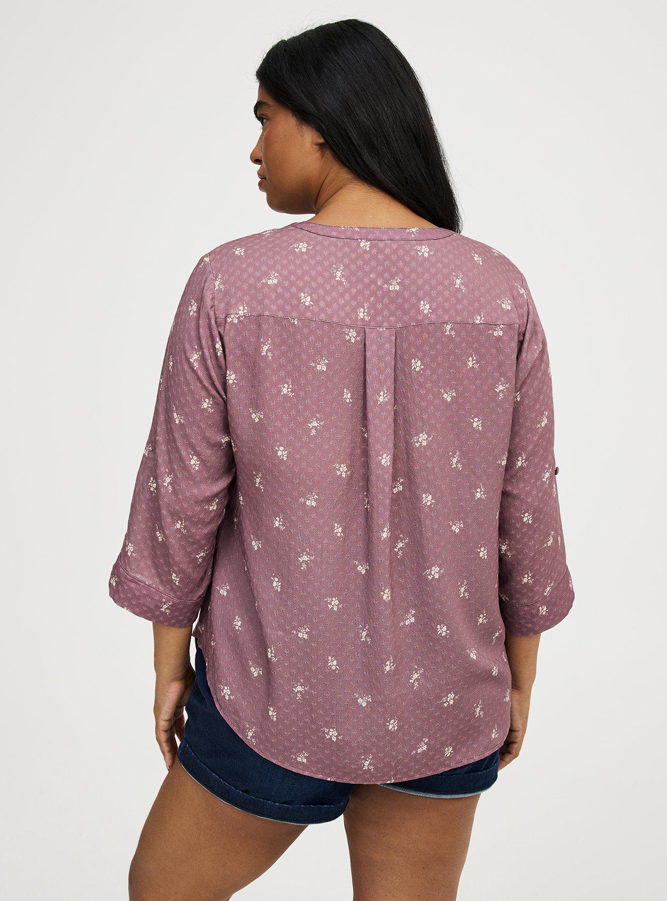 Harper 3/4 Sleeve Pullover Blouse, MAGGIE FLORAL TAUPE, alternate