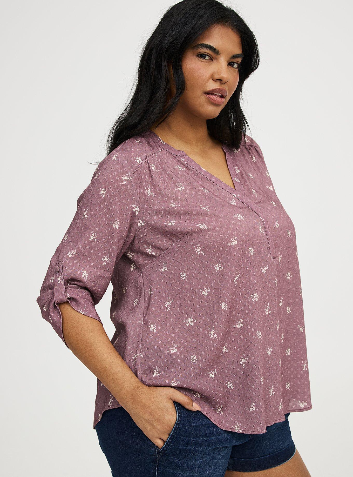 Harper 3/4 Sleeve Pullover Blouse, MAGGIE FLORAL TAUPE, alternate