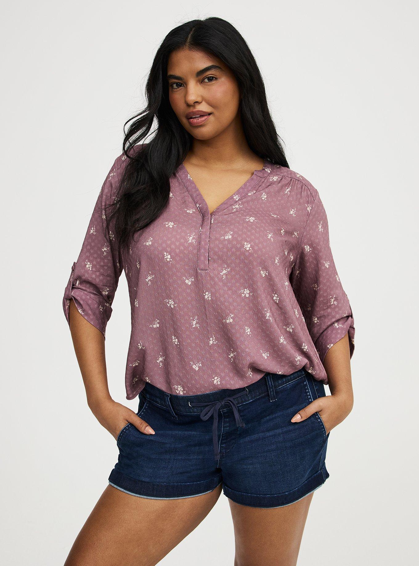 Harper 3/4 Sleeve Pullover Blouse, MAGGIE FLORAL TAUPE, alternate